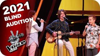 Nicole - Ein bisschen Frieden (Veronika, Moritz & Xaver) | The Voice Kids 2021 | Blind Auditions