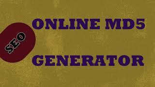 Online Md5 Generator