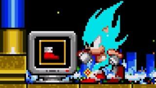 Cyan Super Sonic in Sonic 2 [Sonic hacks Gameplay]