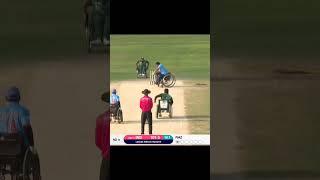 Pakistani bowler Epic Celebration after taking Wicket in India vs Pakistan Wheelchair Cricket 