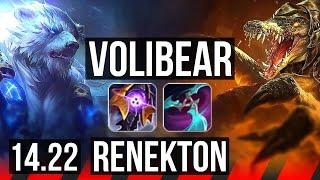 VOLIBEAR vs RENEKTON (TOP) | 500+ games | NA Challenger | 14.22