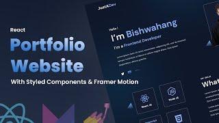 Build and Deploy a React Portfolio Website with Styled Components and Framer Motion