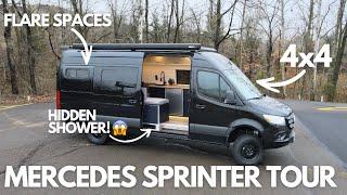 MUST SEE VAN TOUR! || Full Mercedes 4x4 Sprinter tour with a hidden bathroom!!