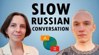 Easy Russian conversation about work and languages with Nikita @InhaleRussian (Comprehensible Input)