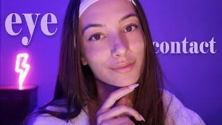 Practice Eye Contact with ASMR 3 Levels ️️ positive affirmations, checkups, ear to ear in 4K