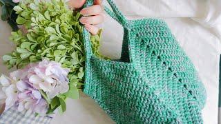 Crochet Granny Square Bottom Bag Tutorial | Super easy for beginner #crochet #tutorial