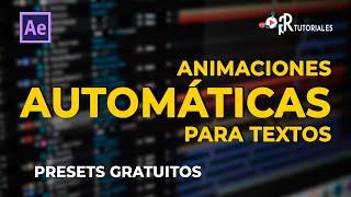 Animaciones automáticas para texto en After Effects (PRESETS) - Tutoriales de After Effects