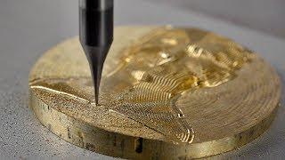 Cnc machining Bronze relief using 1 cutters and micro milling cutters