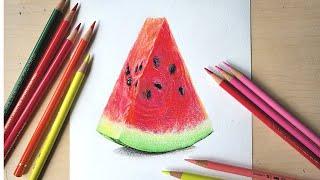 Watermelon colored pencil