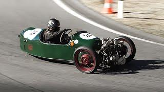 1929 Morgan Super Aero & 1934 Hale Morgan 3-Wheelers racing on Swiss historic hillclimb!