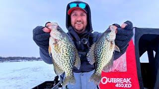 ICE FISHING HIGH PRESSURE CRAPPIE!!!...Crappie VS Bluegill {Catch Clean & Cook}