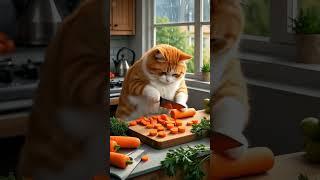 Oyen cat cooks meat soup with white rabbit #shorts #shortvideo #youtubeshorts #youtube