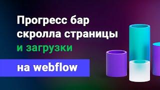 Прогресс бар скрола (прокрутки) страницы и ее загрузки (прелоадер) на webflow. Уроки вебфлоу