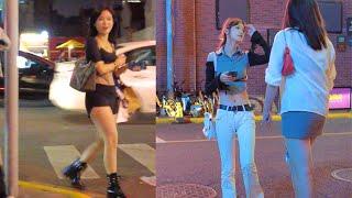 Shanghai night, beautiful girl 上海的夜晚，美丽的女孩 街拍美女 短裙长腿