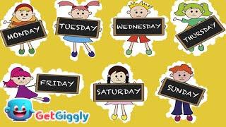 Days of the week song| Monday to Sunday|GetGiggly Nursery Rhymes and Kids Songs
