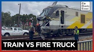 No fatalities reported after train collides with fire truck in Florida