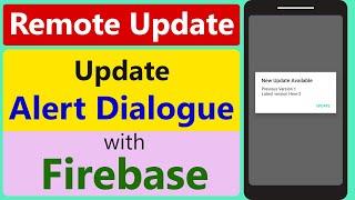 How to create Update Alert Dialog in android studio | Remote Update Alert Dialogue in Android Apps