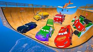 Challenge Disney Crazy Cars Mega Ramp McQueen & Friends Jackson Storm Miss Fritter Plane Dusty Wingo