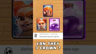 Can Rune Giant, Berserker and Rage Spell 3 Crown ? #clashroyale