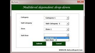 VBA: Multilevel dependent drop-down in User Form