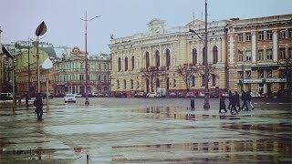 Walk through the Plaza of the Constitution. Kharkiv. Ukraine