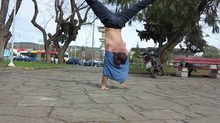 Taking off my T-shirt from Handstand  `