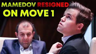 Rauf Mamedov RESIGNS on Move 1 Against Magnus Carlsen