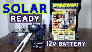 PISOWIFI NA SOLAR SET UP GAMIT ANG MOTORCYCLE BATTERY AC/DC POWERED