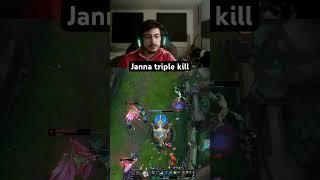 Janna triple kill- League Of Legends #leagueoflegends #shorts