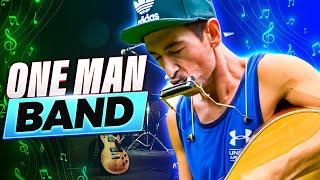 Backyard Jam with Button The Busker  One-Man Band Harmonica Jam Performance [Feel-Good Vibes]