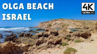 Olga Beach and Gedor Sea Reserve, Hadera, Israel | 4K Relaxing Virtual Walk