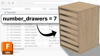 Fusion 360 Tutorial - Parametric Modeling for Cabinet Drawers | Woodworking