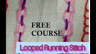 Looped Running Stitch  #running stitch  #hand embroidery tutorial by Mahek #part25