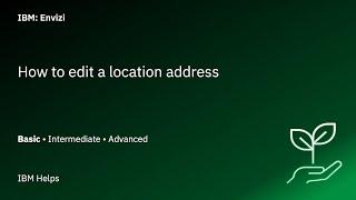 Envizi: How to edit a location address