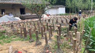 After his wife left, the man renovated the old house and renovated the yard in the mountains