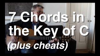 7 Chords in the Key of C (plus cheats) | Tom Strahle | Easy Guitar | Basic Guitar