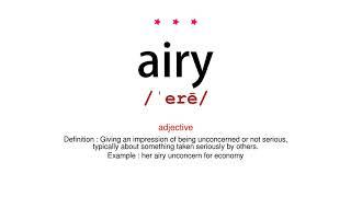 How to pronounce airy - Vocab Today