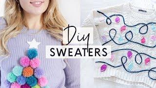 3 DIY Ugly Christmas Sweaters  Easy and Cheap Christmas Jumpers