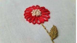 Easy Lazy Daisy Flower Embroidery / Hand Embroidery Flowers Tutorial For Absolute Beginner Series