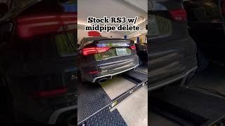 Audi RS3  Stock Exhaust vs. Mid-pipe Delete Sound Clip  #audi #rs3 #exhaustsound #automobile
