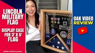 Lincoln Military Flag Display Case for 3' x 5' Flag - Oak Video Review