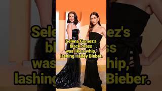 Selena Gomez's black dress was like a whip, lashing Hailey Bieber.  #celebrity #SelenaGomez