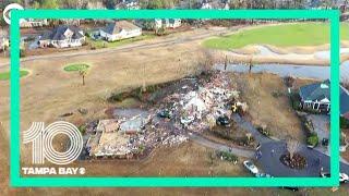 Damage from deadly tornado in Brunswick County North Carolina