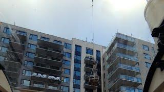 Idkwtfidh is live! Crane hoisting  supplies onto roof