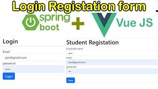 Login Registration Form Restful Api Using Spring boot Vue JS