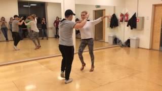 Bachata Fusion combo flicks, armlock, turns Alina & Eddie, Tallinn Salsa Academy