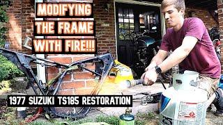 Modifying and Painting a Motorcycle Frame | Suzuki TS185 Restoration