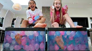 WHAT'S IN THE BOX CHALLENGE - UNDERWATER Feet Edition | Toys AndMe