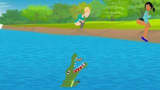 Potty girl Vs crocodile  Funny potty compitition Girl doing potty crocodile came