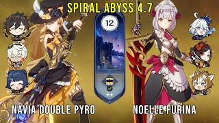 C0 Navia Double Pyro and C6 Noelle Furina | Genshin Impact Abyss 4.7 Floor 12 9 Stars